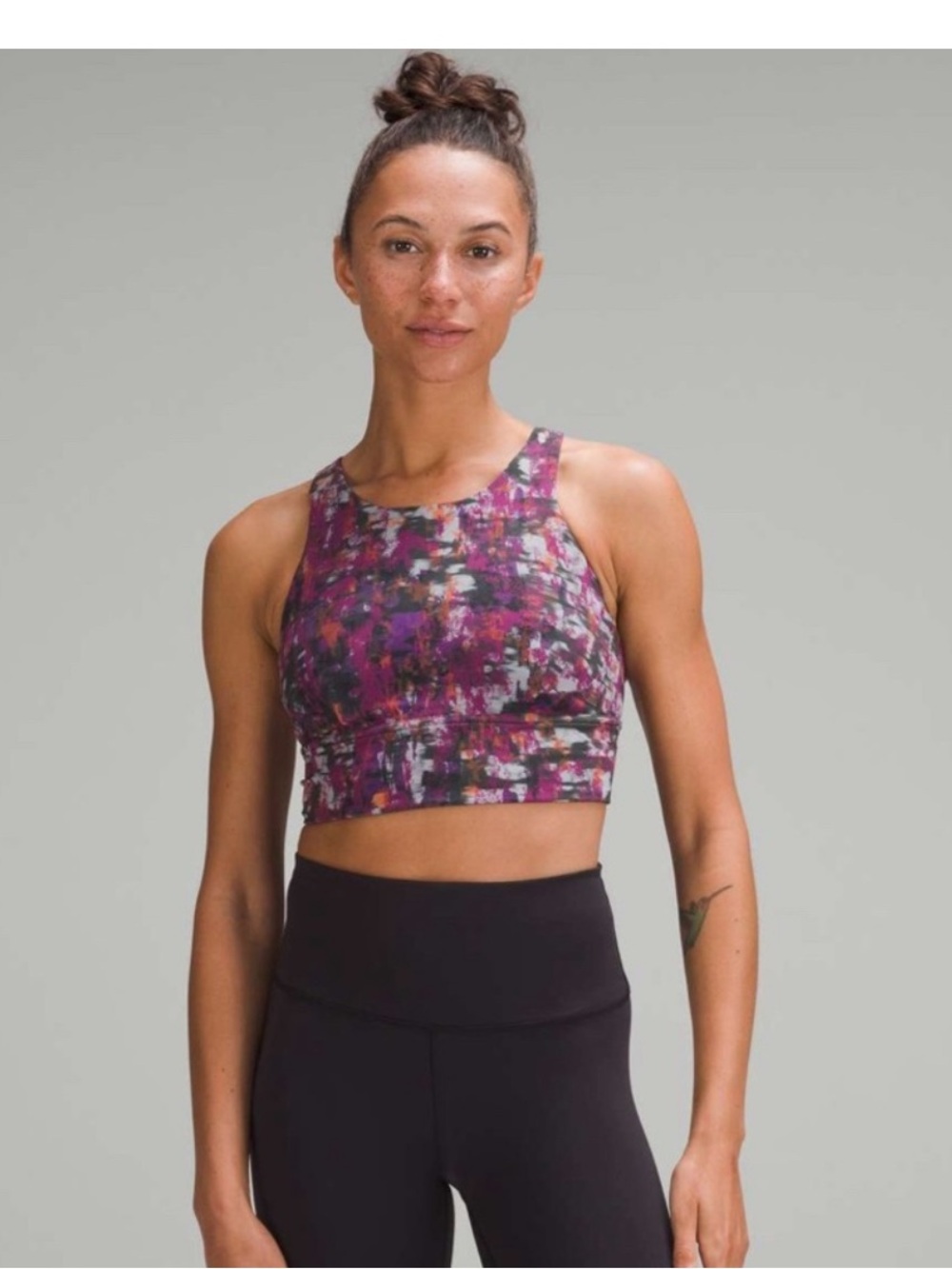 Lululemon Wunder Train Longline Bra Cinder Flash Multi - size 8